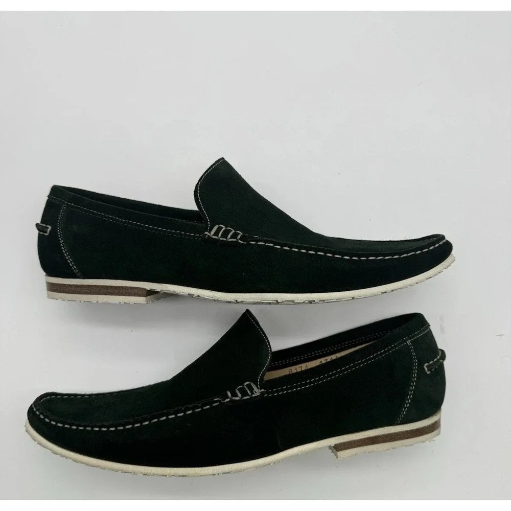 Dolce & Gabbana Green Suede Loafers Mens Size 7 US Made In Italy Luxury Slip‎ On